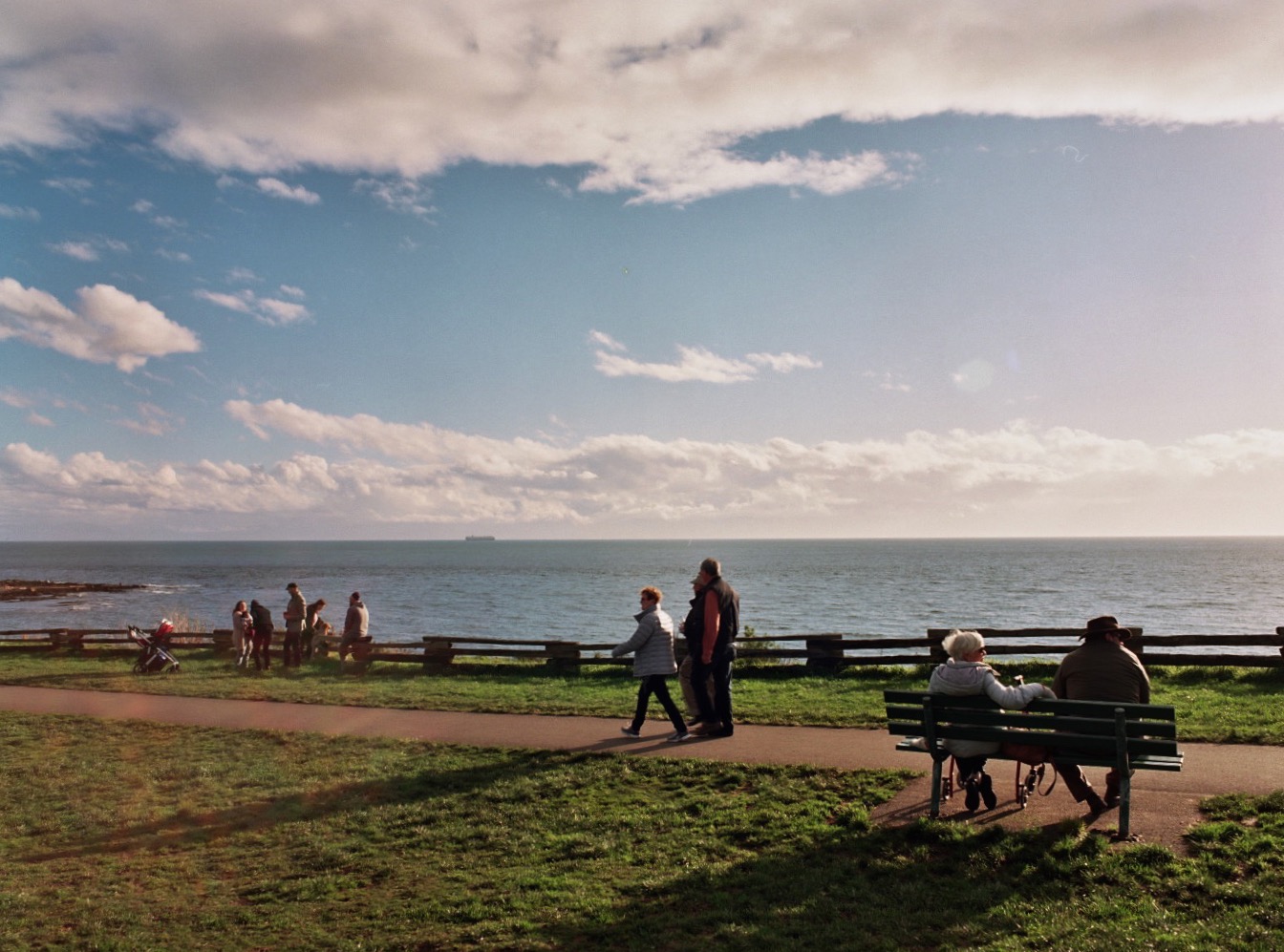 people out for a walk on dallas road, victoria