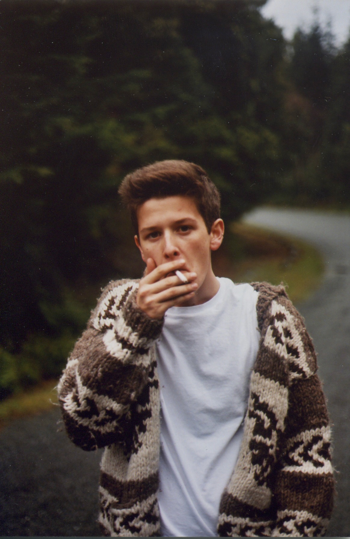 hamish smoking a cigarette at botanical beach